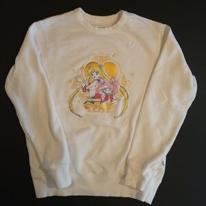 Chocolate White Sailor Moon Graphic Crewneck Sweatshirt